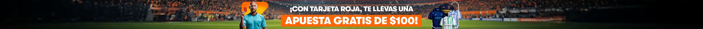 TARJETA ROJA = APUESTA GRATIS DE $100